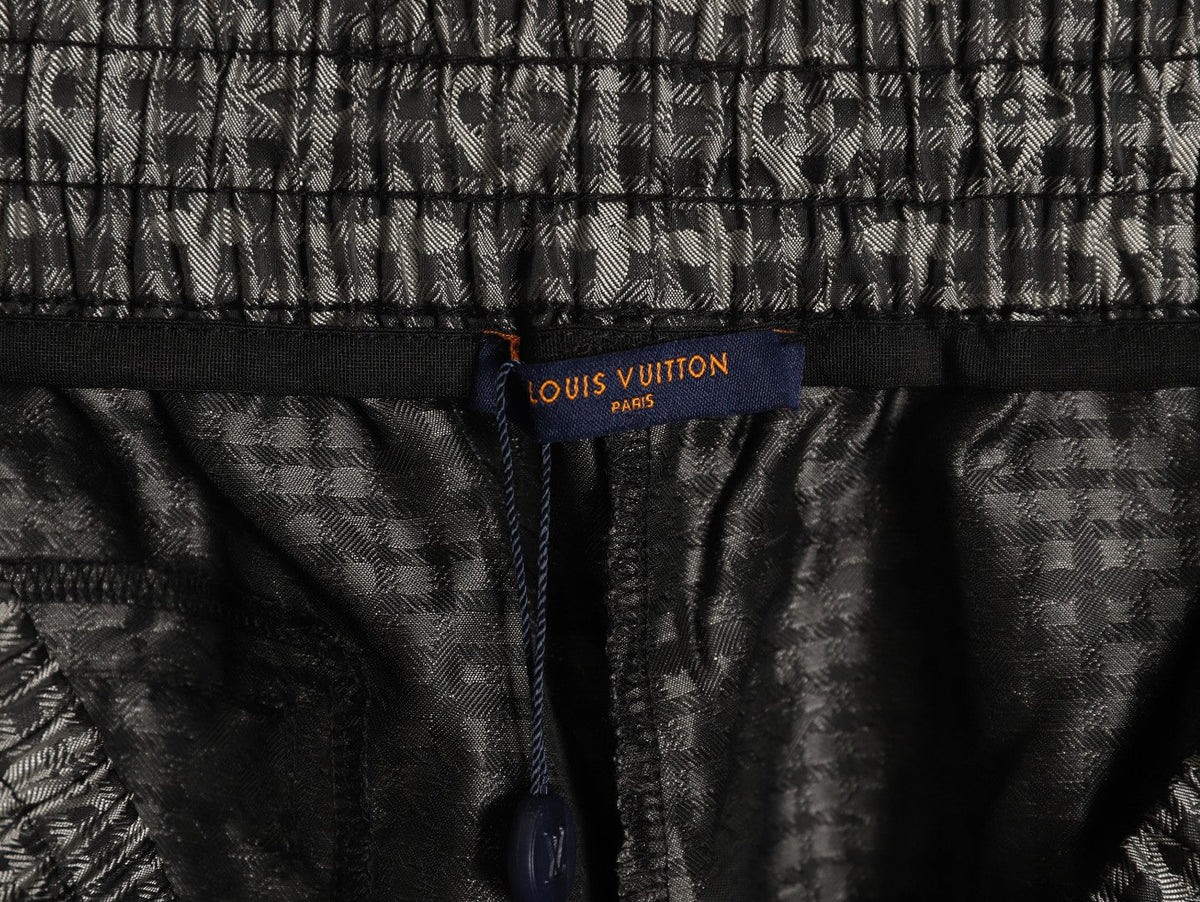 Louis Vuitton Tonal Monogram-Style Drawstring Shorts - Black